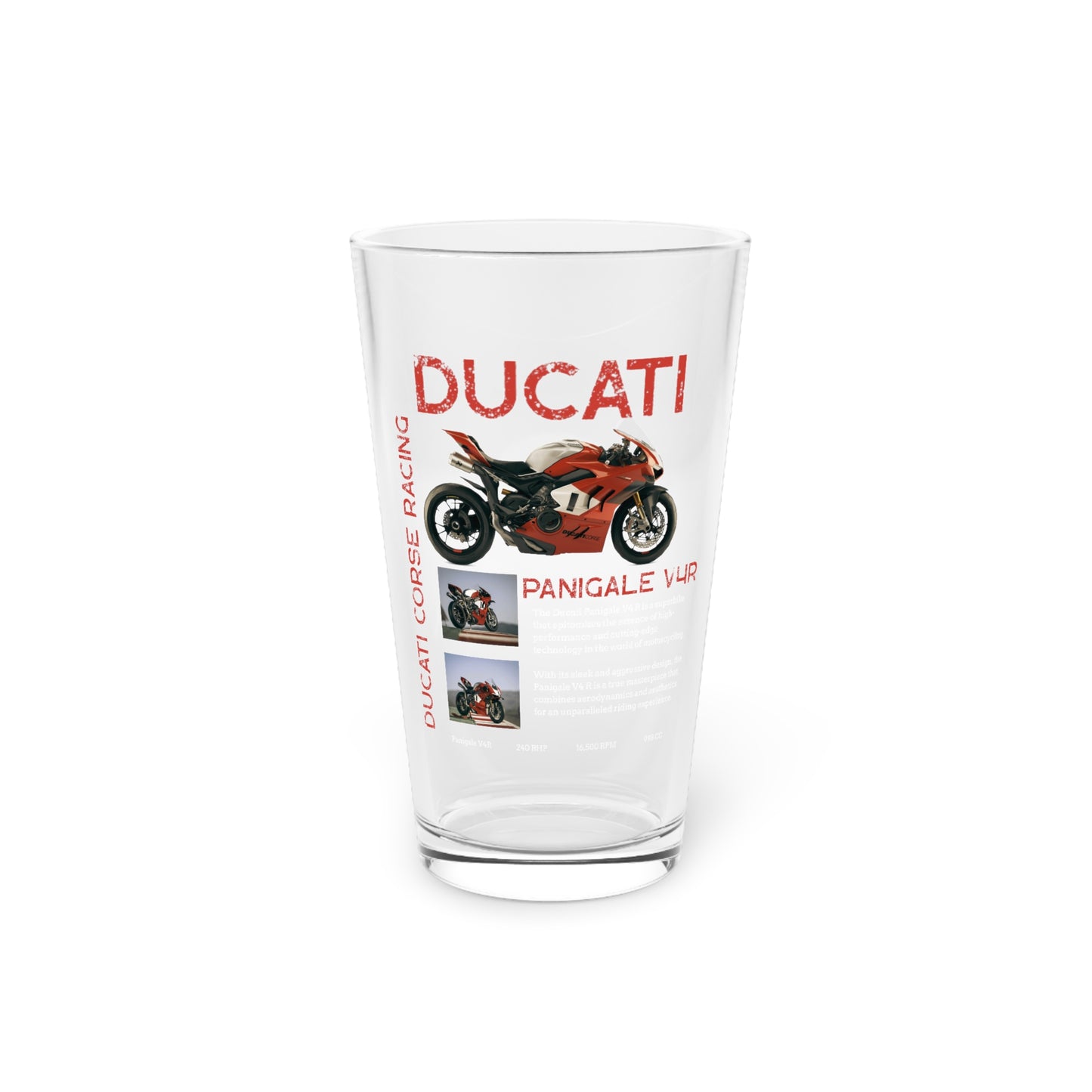 Ducati Racing Pint Glass 16oz