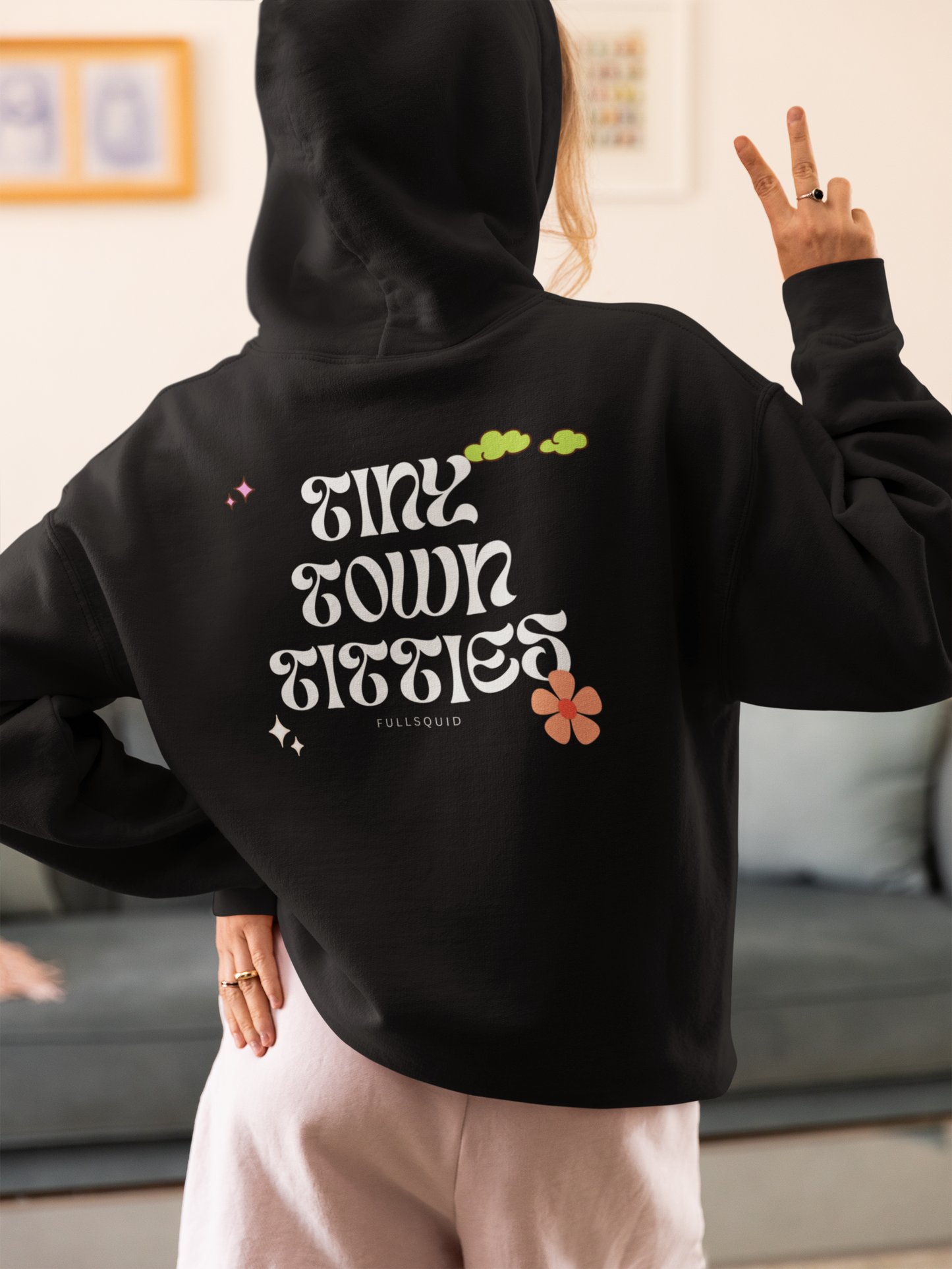 Tiny Town Titties Floral Hoodie