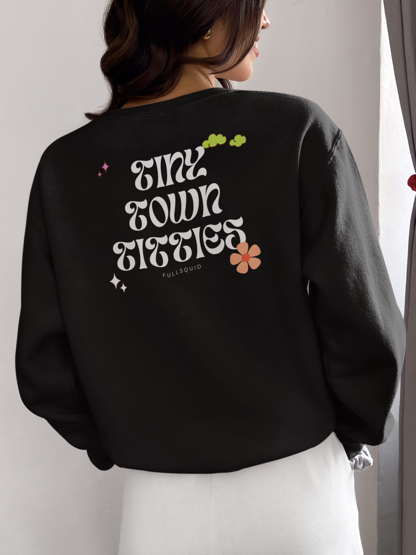Tiny Town Titties Floral Crewneck