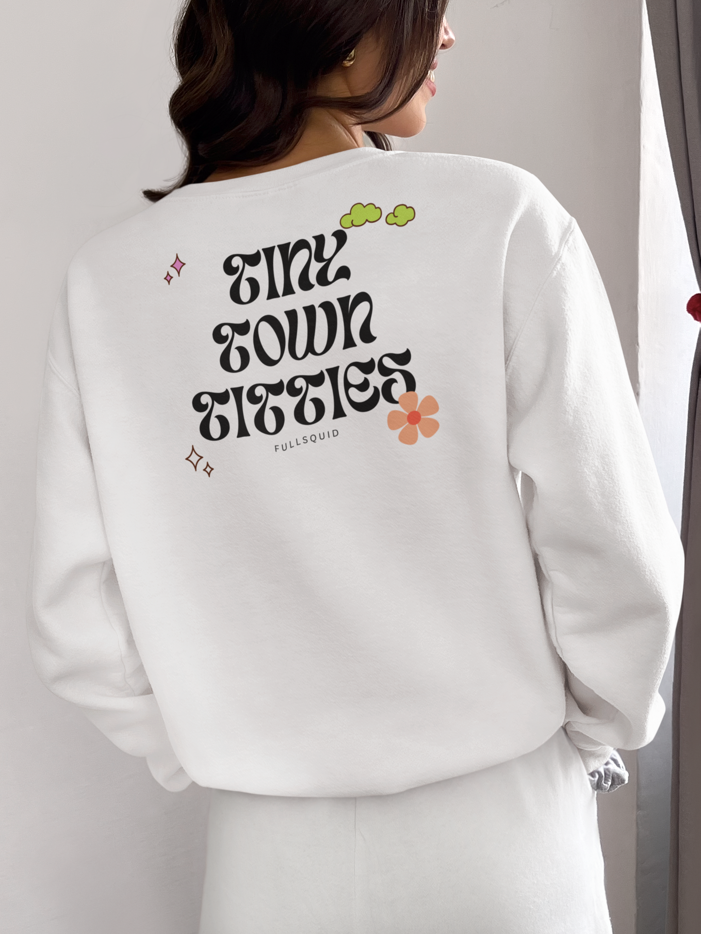 Tiny Town Titties Floral Crewneck